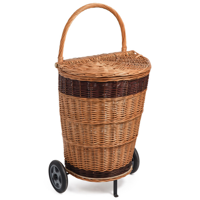 Bay Isle Home Trolley Wicker Basket Wayfair.co.uk